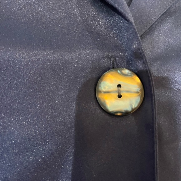 Victoria's Secret Navy Satin Pajama Set Long Sleeve & Long Pant Sz L NWT - Picture 8 of 10